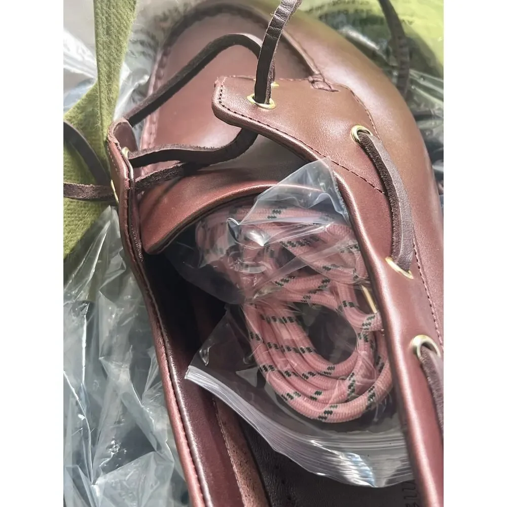 Madewell Women's The Jamie Boat Shoes Comfort Leather Cherry Wood Size 11 NWOB